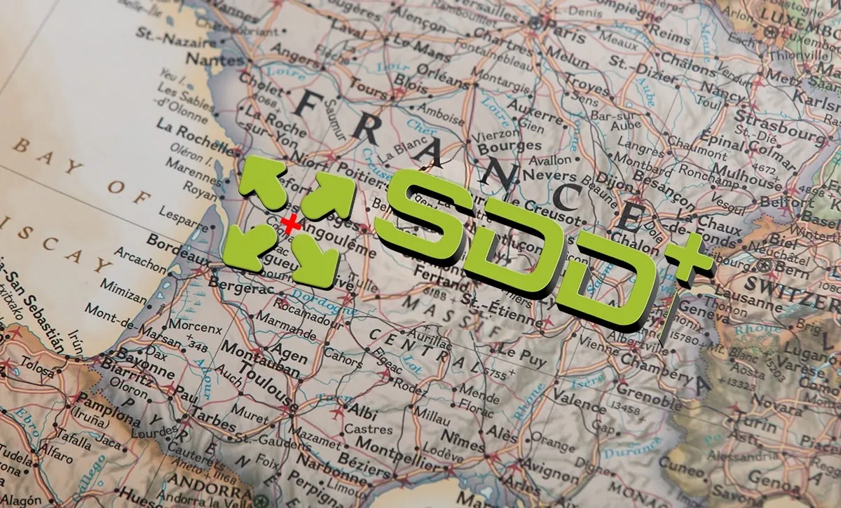 Carte de France : SDD+ rayonne depuis la Charente et la Vienne